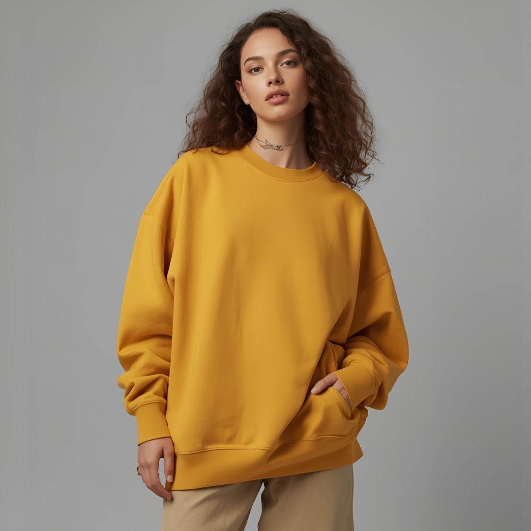 TERRA | Mustard Yellow Oversized Streetwear Sweatshirt
